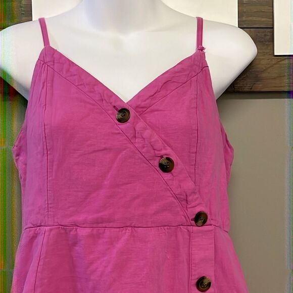 American Eagle Pink Lined Sundress with Adjustable Straps & Front Buttons-Medium - Picture 2 of 10